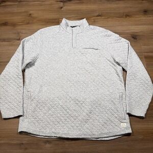 Travis Mathew Men's XXL Transatlantic Quarter Zip Quilted Pullover Sweater Grey